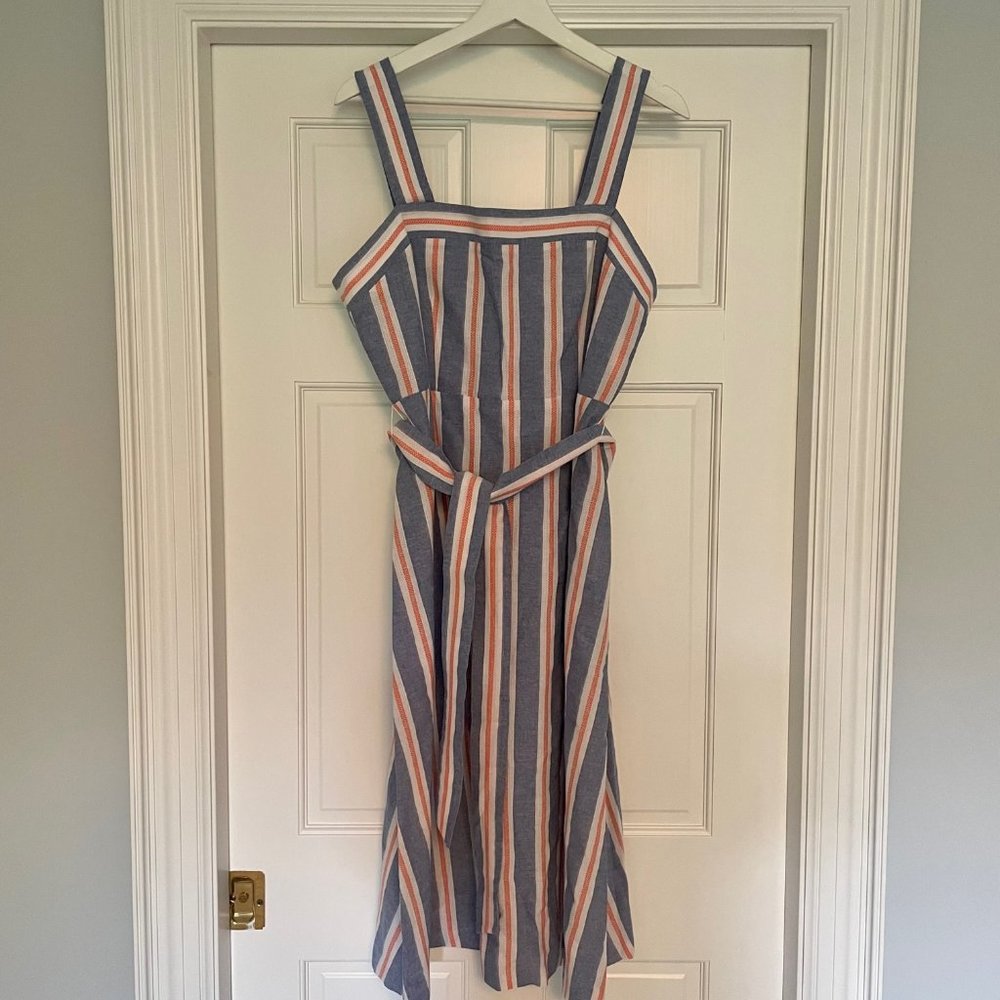 Nine West Blue  White and Orange Striped Dress